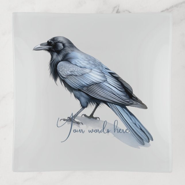 Create Your Own Mytsical Blue Raven Trinket Tray (Front)