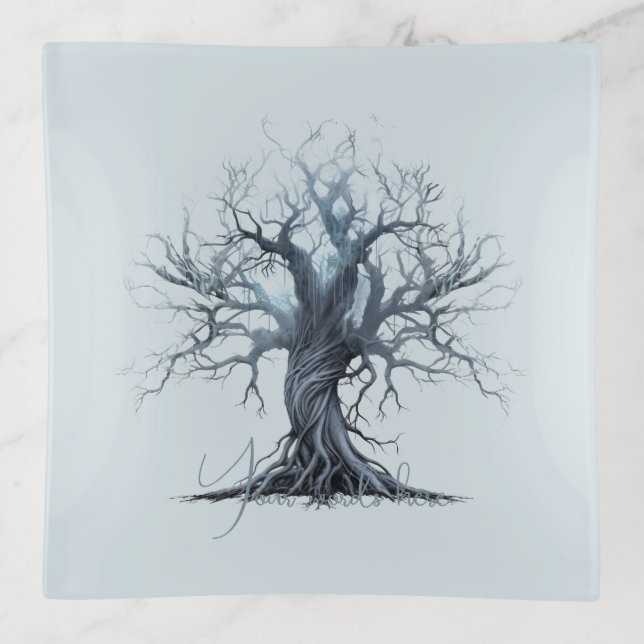 Create Your Own Mytsical Blue Tree Trinket Tray (Front)