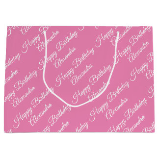 Create Your Own Name Birthday Girl Large Gift Bag