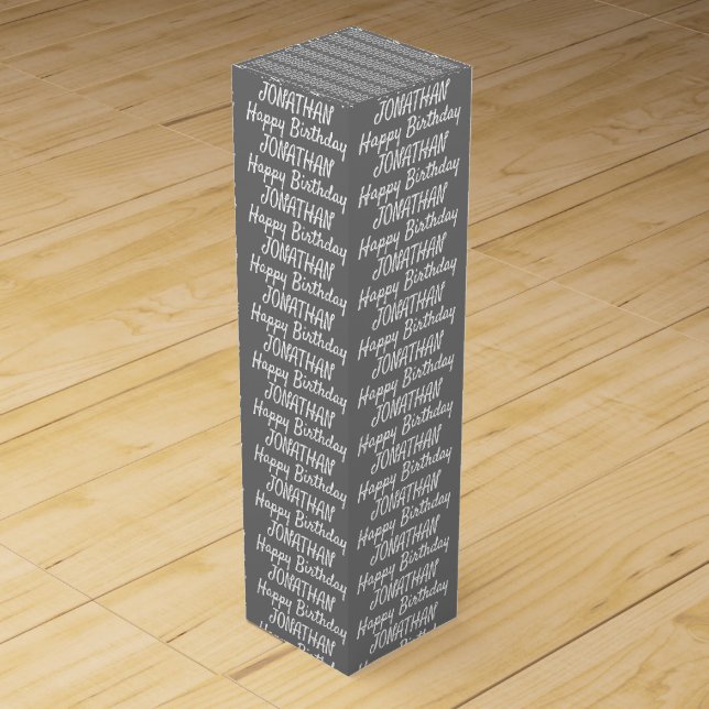 Create Your Own Name Birthday wine box (Front)