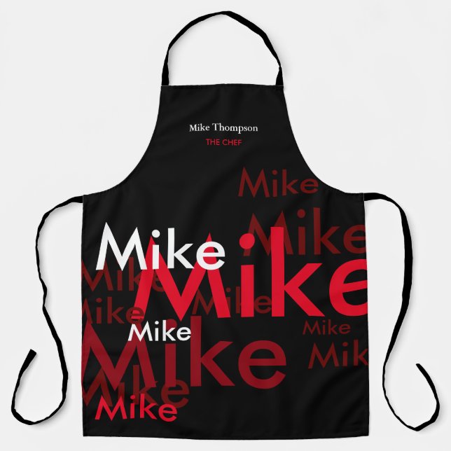 create your own name customized  black apron (Front)