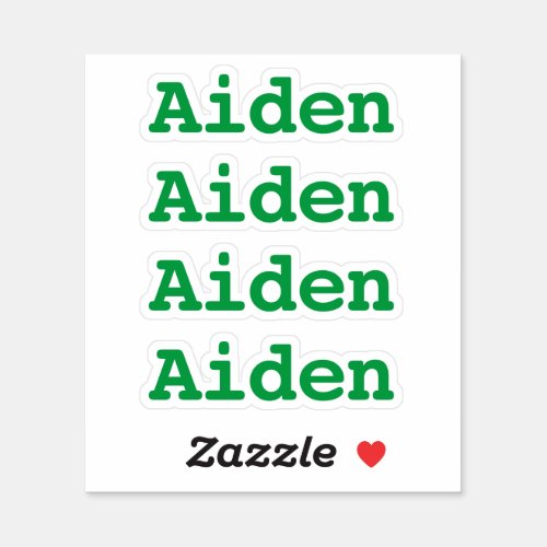 Create Your Own Name Green Type Font Sticker