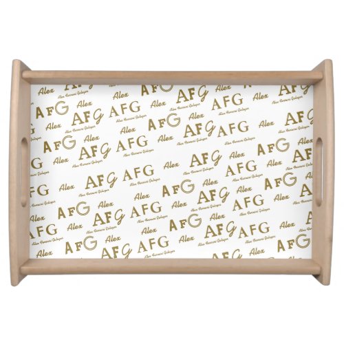 create your own nameinitials custom pattern serving tray