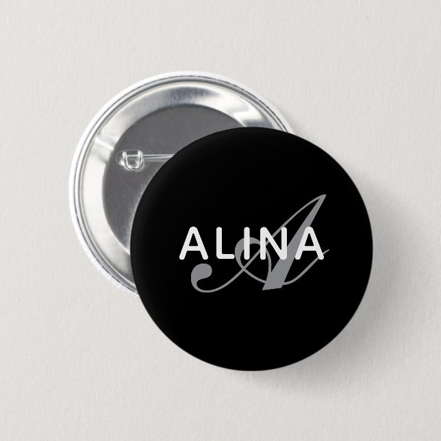 Create Your Own Name Monogram Design 2¼ Inch Round Button (Front & Back)