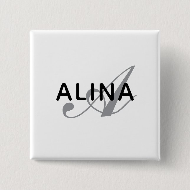 Create Your Own Name Monogram Design 2'' Square Button (Front)
