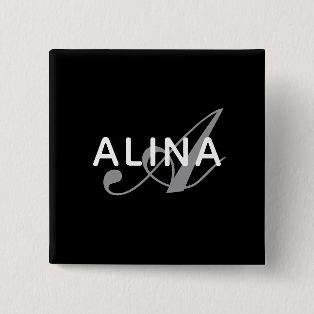 Create Your Own Name Monogram Design 2'' Square Button (Front)