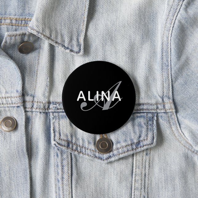 Create Your Own Name Monogram Design 3 Inch Round Button (In Situ)