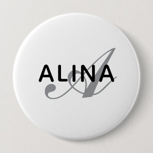 Create Your Own Name Monogram Design 4'' Round Button