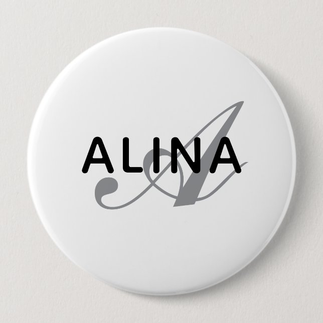Create Your Own Name Monogram Design 4'' Round Button (Front)