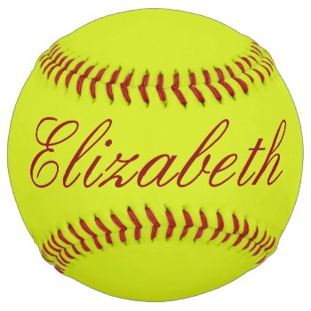 Create Your Own Name Monogram Message Softball by nadil2 at Zazzle