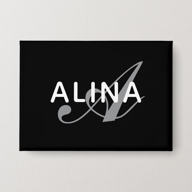 Create Your Own Name Monogram Rectangle 3.5" x 2.5 Button (Front)