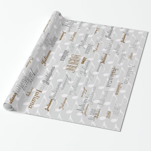 create your own name pattern . musical notes wrapping paper
