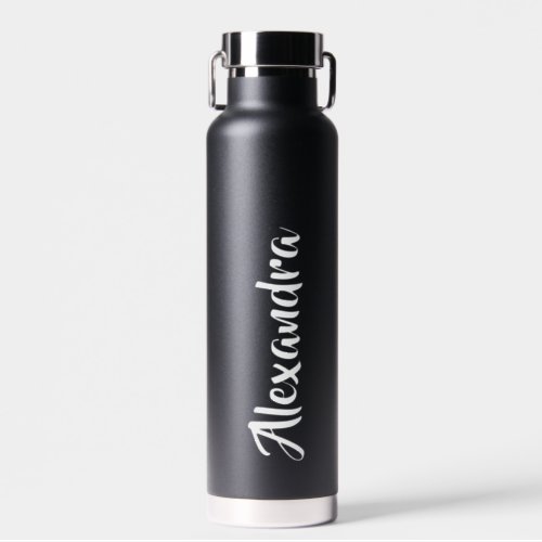 Create Your Own Name Script Black Wedding  Water Bottle