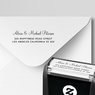Create your own name script elegant return address self-inking stamp