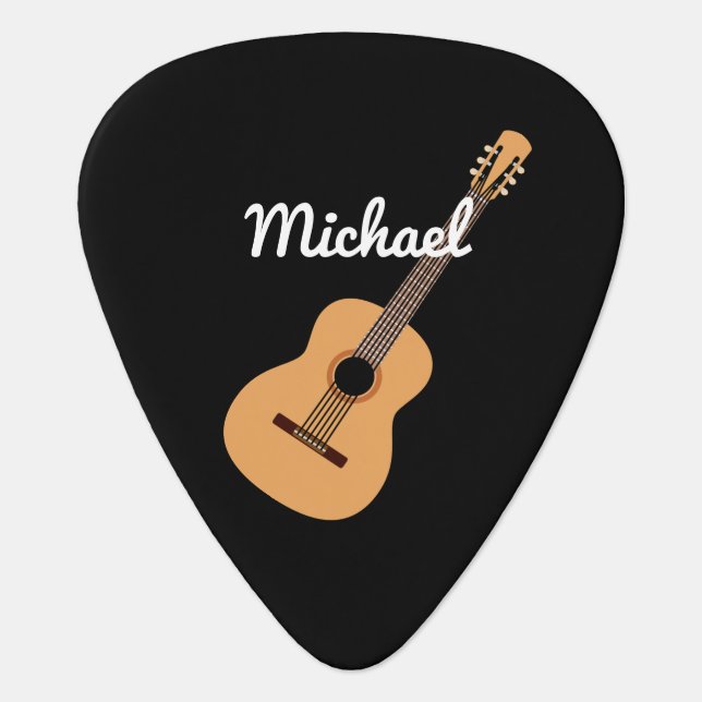 Create Your Own Name Template Acoustic Guitar Pick (Front)