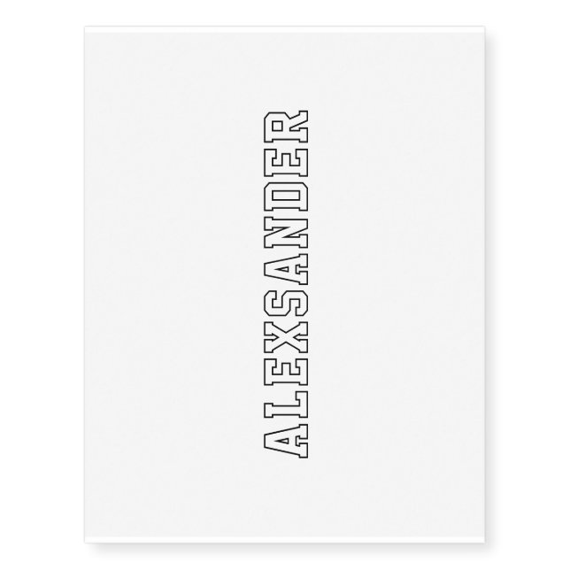 Create Your Own Name Temporary Tattoos Template (Front)