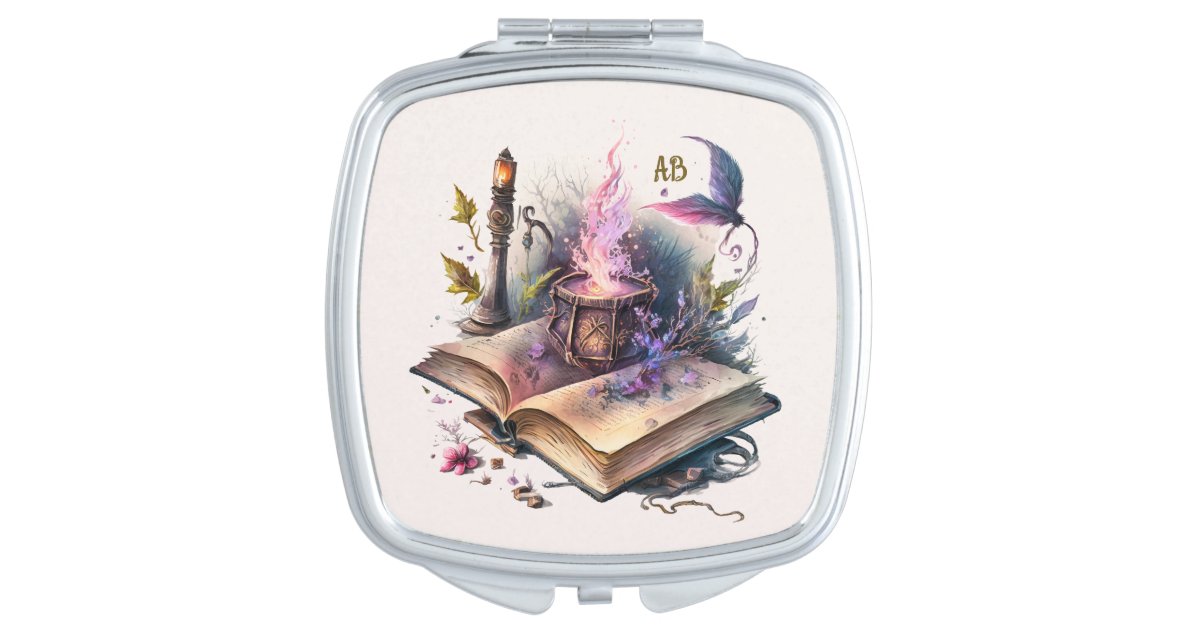 Create Your Own Nature Magic Spell Book Compact Mirror | Zazzle