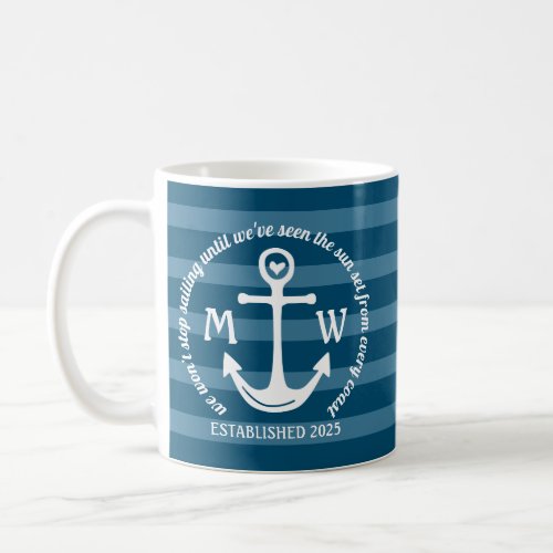 Create Your Own Nautical Anchor Heart Coastal Logo Coffee Mug