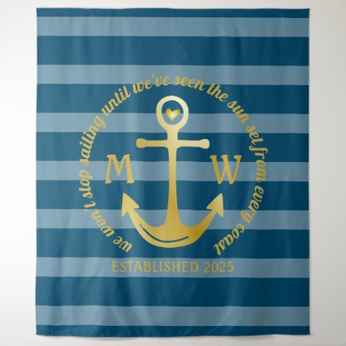 Create Your Own Nautical Anchor Heart Coastal Logo Tapestry