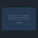 Create Your Own Navy Blue Quote Poster<br><div class="desc">Create your own custom quote poster wall art. Features minimalist typewriter typography on navy blue color background.</div>