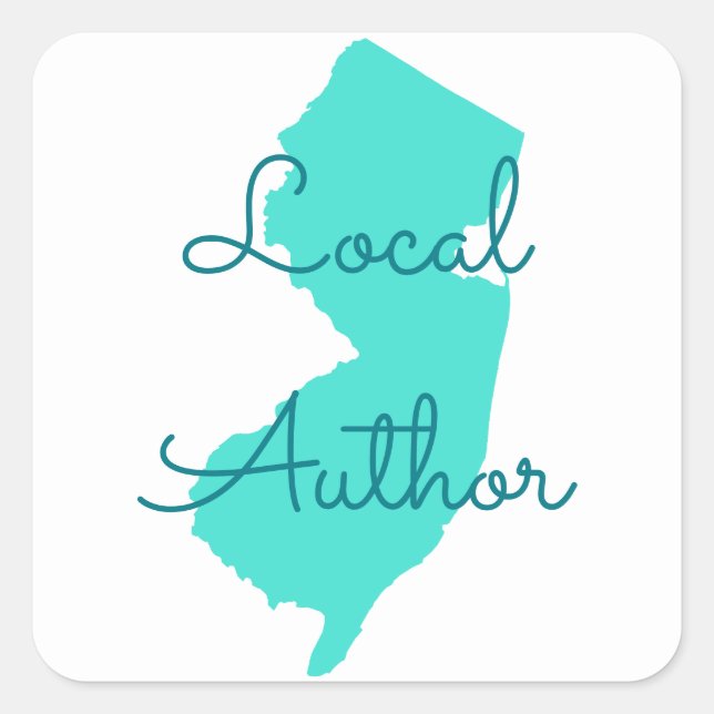 Create Your Own New Jersey Local Author Square Sticker (Front)