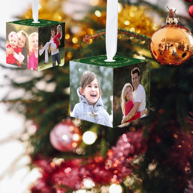 Create Your Own Newlywed Couple Family Kids Photo Cube Ornament (Create Your Own Newlywed Couple Family Kids Photo Cube Ornament)