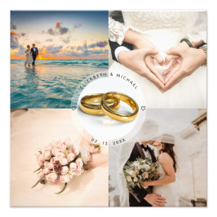 Create Your Own Newlyweds Couple Wedding Day Photo Print