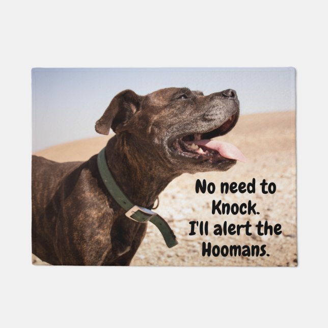 Create Your Own No Need To Knock Pet Photo Doormat (Front)