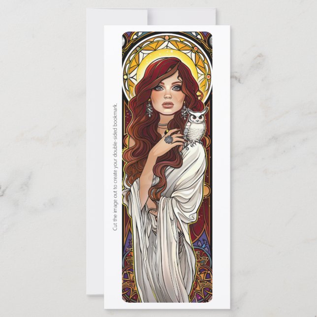 Create Your Own Nouveau White Owl Witch Bookmark