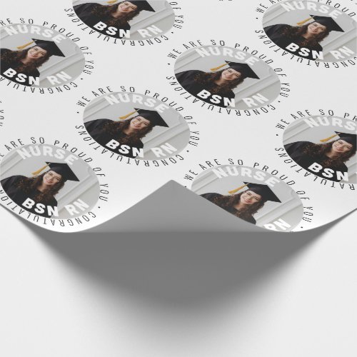 create your own nurse graduate BSN RN photo Wrapping Paper