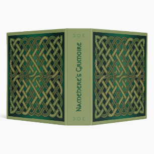 Create Your Own Ombre Green Celtic Knotwork 3 Ring Binder