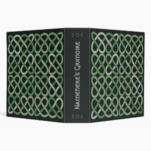Create Your Own Ombre Green Woven Celtic Knotwork 3 Ring Binder
