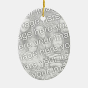 Create Your Own One-Sided Oval Photo Keepsake Ceramic Ornament