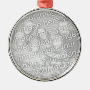 Create Your Own One-Sided Round Photo Keepsake Metal Ornament