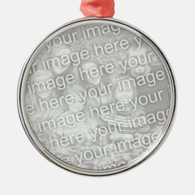 Create Your Own One-Sided Round Photo Keepsake Metal Ornament (Front)