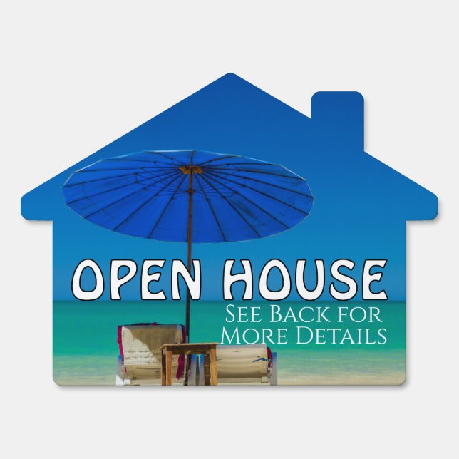 Create Your Own Open House Realtor Sign Beach (Front)