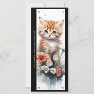 Create Your Own Orange Kitten Daisy Bookmark Card