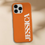 Create Your Own Orange Name Monogram iPhone 16 Pro Max Case<br><div class="desc">Create your own personalized iPhone Case with custom initial name in orange color modern minimalist typography.</div>