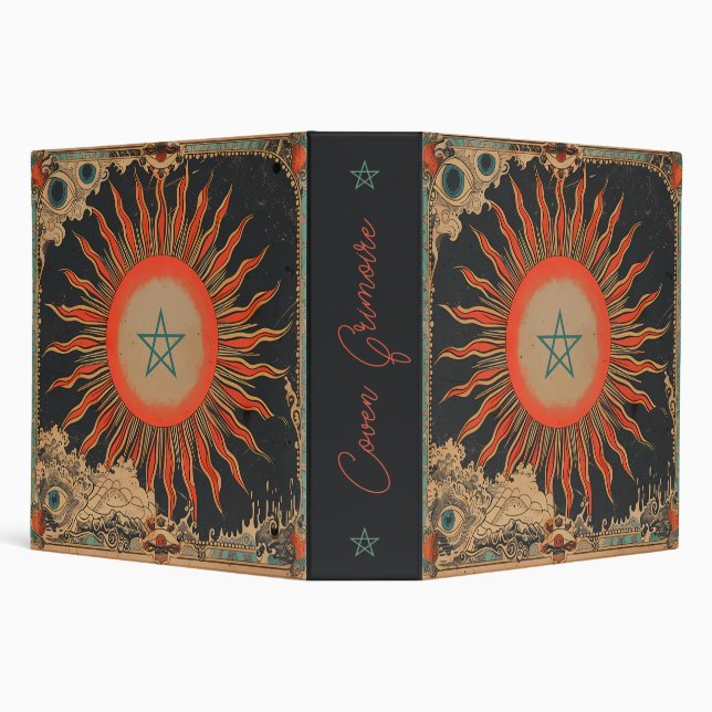 Create Your Own Orange Sun Solar Magic 3 Ring Binder (Background)