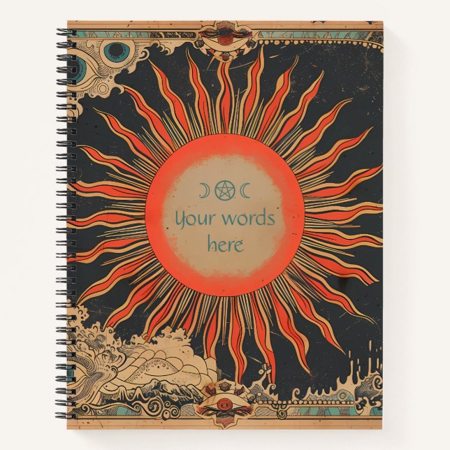 Create Your Own Orange Sun Solar Magic Notebook (Front)
