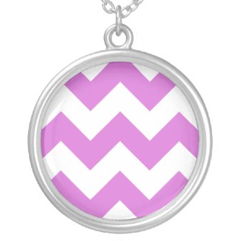 Create Your Own Orchid Zigzag Pattern Silver Plated Necklace by cliffviewgraphics at Zazzle
