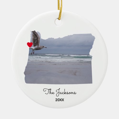 Create Your Own Oregon Vacation Photo Ceramic Ornament