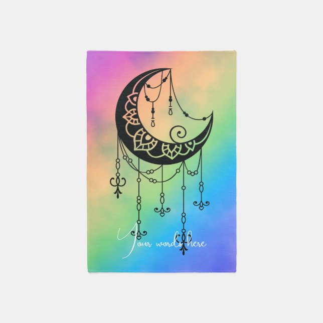 Create Your Own Ornate Boho Moon Silhouette Rug (Front (Vertical))