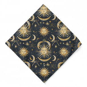 Create Your Own Ornate Celestial Blue & Gold Bandana