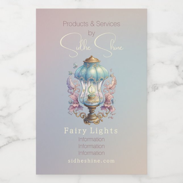 Create Your Own Ornate Fairy Lamp Wine Label (Single Label)