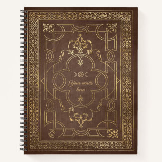 Create Your Own Ornate Gilded Umber Brown Notebook