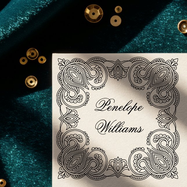 Create Your Own Ornate Paisley Personalized Name Self-inking Stamp (Creator Uploaded)