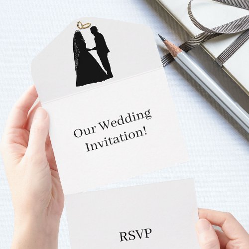 Create Your Own Our Wedding RSVP White All In One Invitation