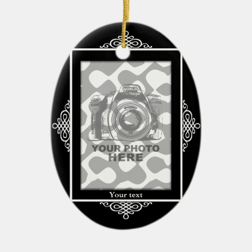 Create Your Own Oval Ornament Black Frame