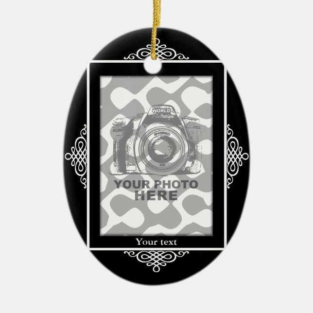 Create Your Own Oval Ornament Black Frame (Front)